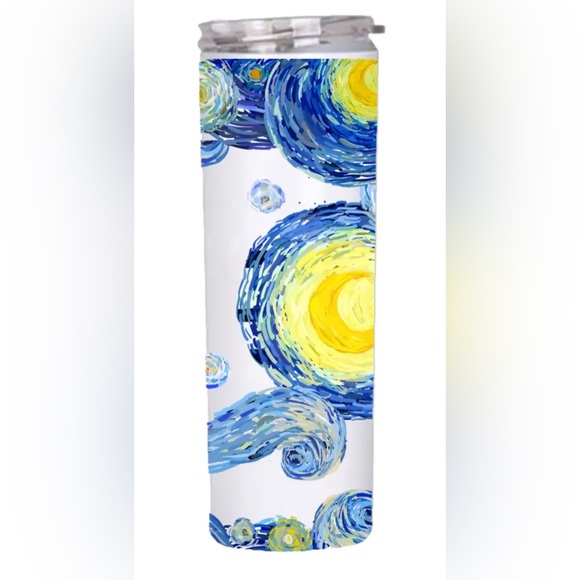 Van Gogh's Starry Sky Semi handmade 20oz stainless straight bottle - Picture 1 of 2
